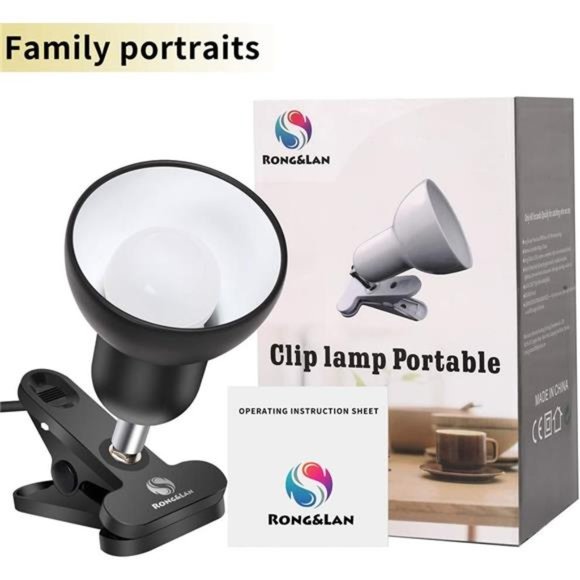 Desk lamp,360° Rotation Clip on Lamp Portable Book Reading Light,Clamp on Desk - Picture 7 of 7